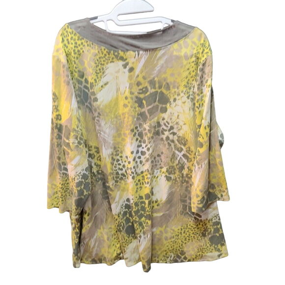 Hearts Of Palm Womens Blouse Multi-Color Size 2X Polyester Blend Stretch - Picture 2 of 12